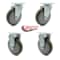 Service Caster 5 Inch Gray Polyurethane Wheel Swivel Top Plate Caster Set with 2 Rigid SCC SCC-20S514-PPUB-2-R514-2 - alternate 4